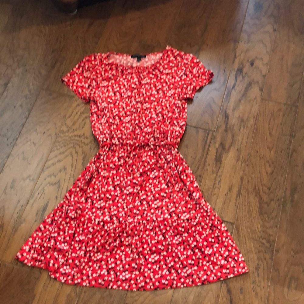 Red floral dress